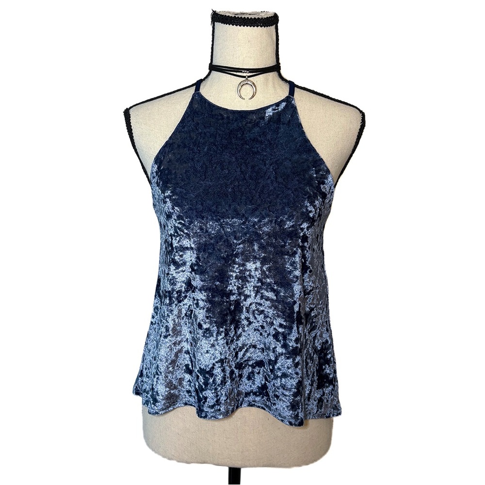 Cheryl Creations Halter Tank | Vintage Crushed Velvet Vintage Y2K
